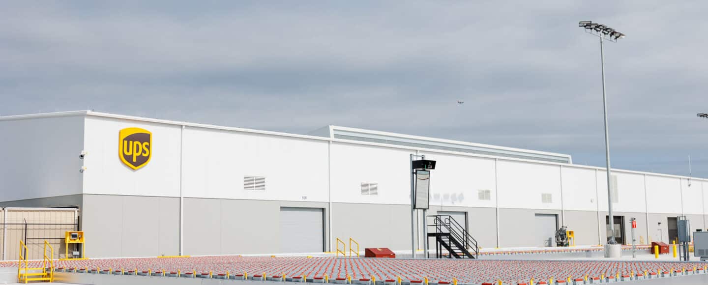 Exterior UPS Air Cargo Warehouse facility completed by Foresight's general contracting services