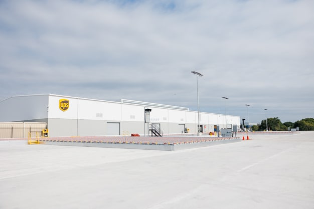 East exterior of UPS Air Cargo warehouse at Tampa International Airport
